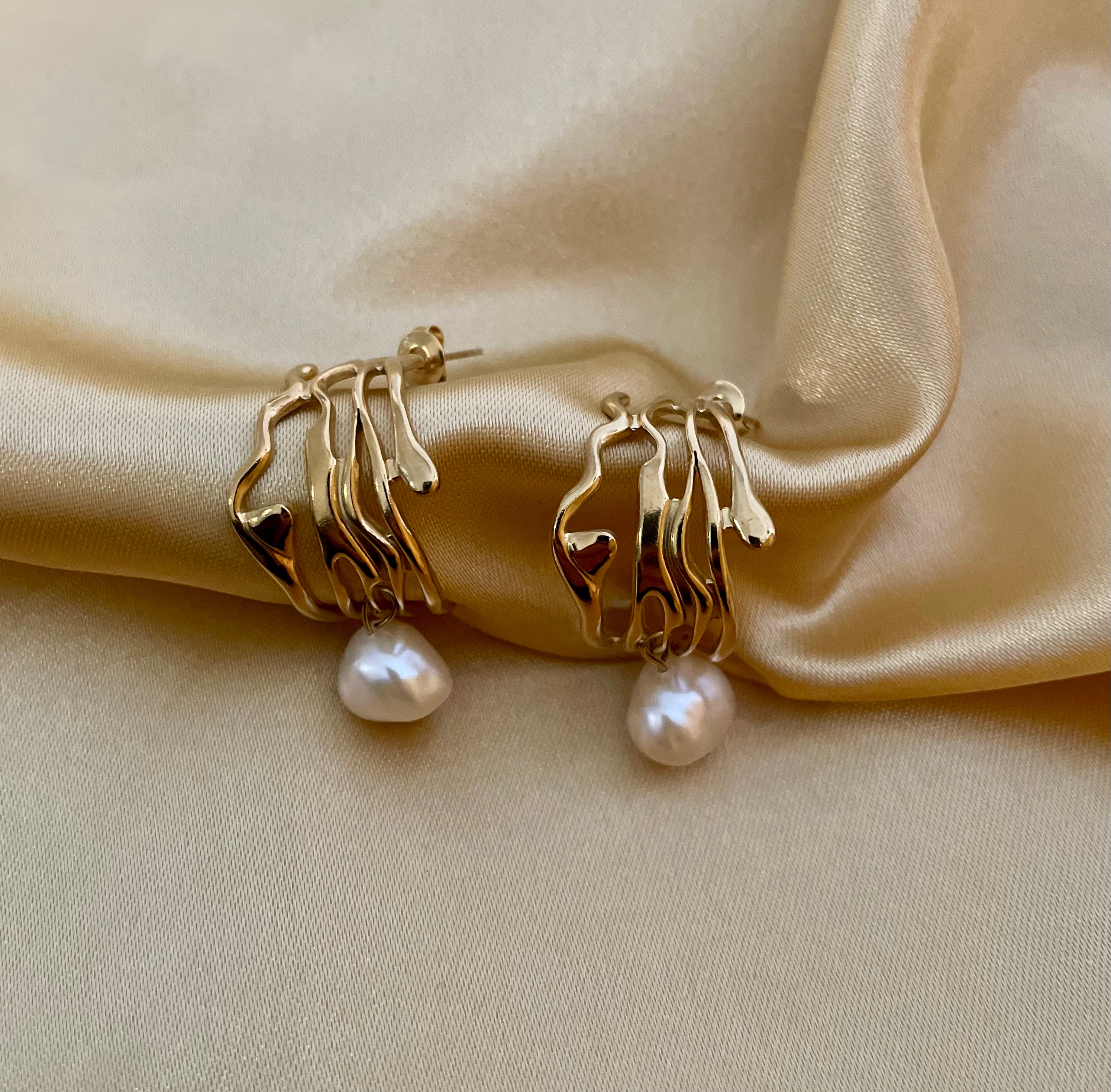 Earrings Atlanta - Freshwater Baroque Pearls