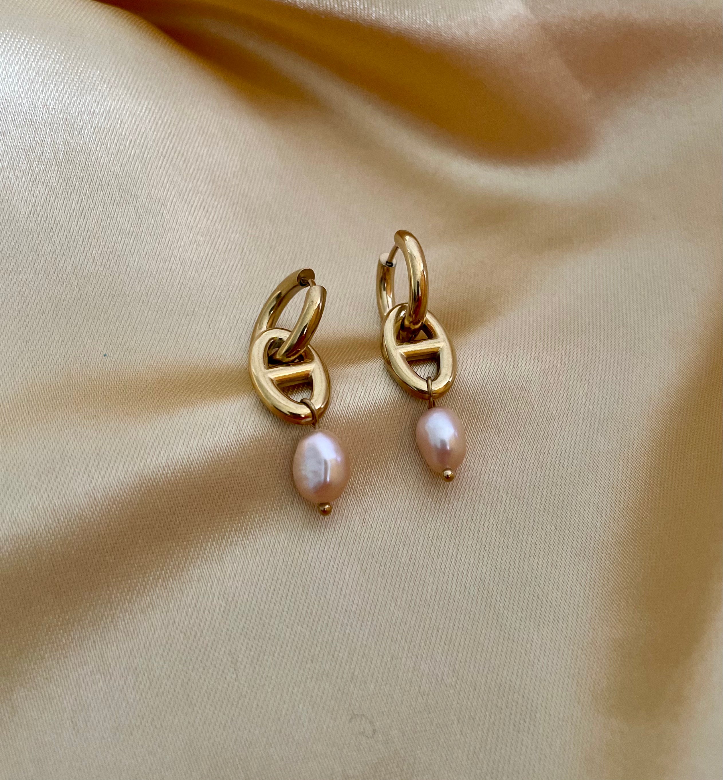 Earrings Chérie - Pink Baroque Freshwater Pearls
