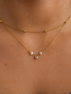 Sparkling Pearl Pendant Layered Beaded Necklace