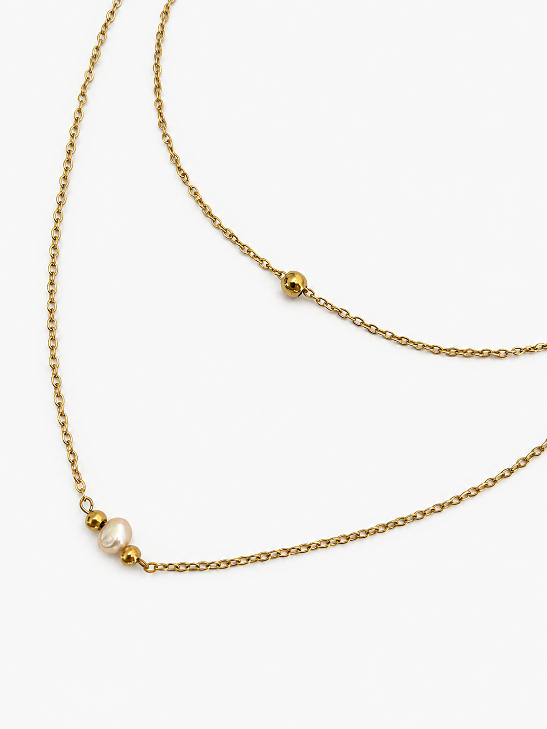 Minimal Double Layer Pearl Necklace