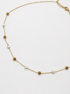 Rose and White Pearl Necklace