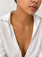 Rose and White Pearl Necklace