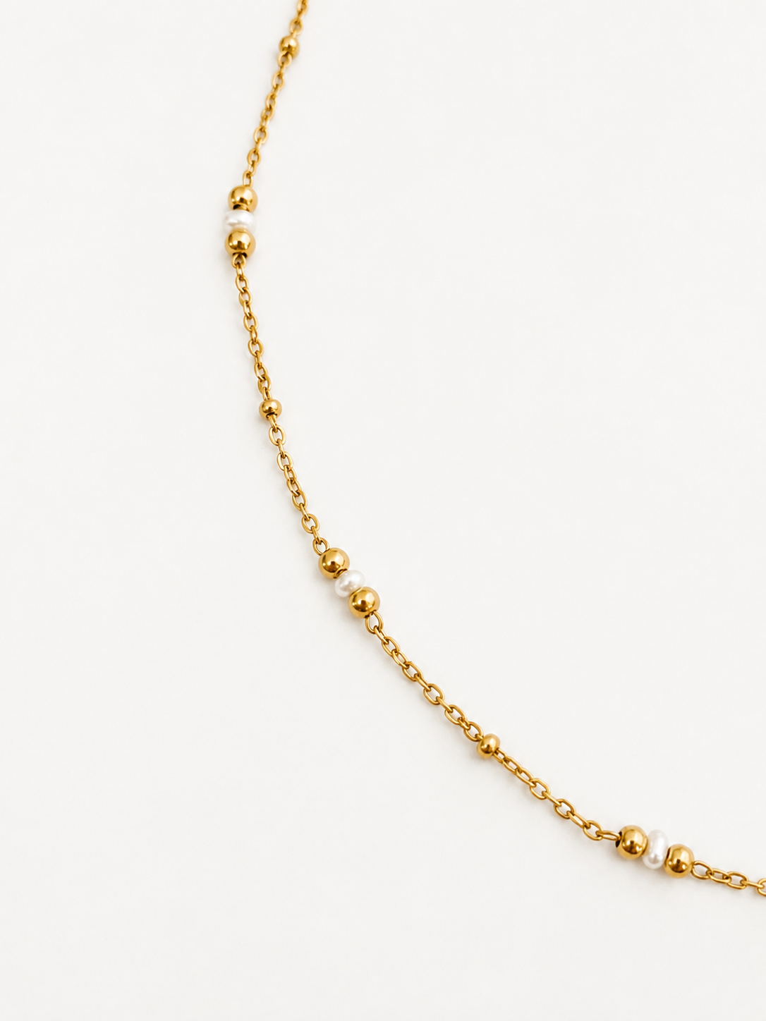 Delicate White Keshi Pearl Necklace