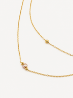 Minimal Double Layer Pink Pearl Necklace