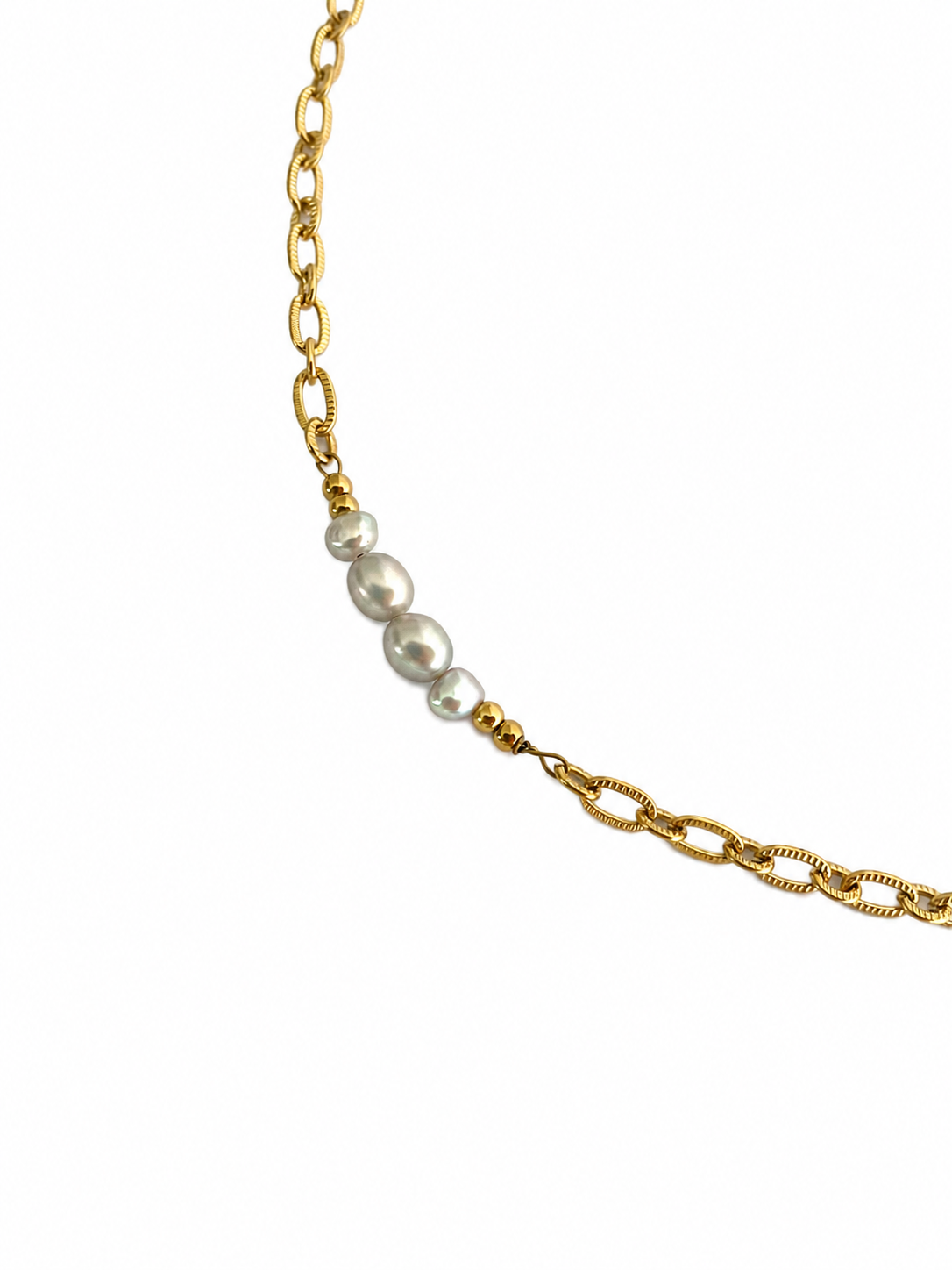 Statement Pearl Necklace- Oval and Baroque Grey Pearls