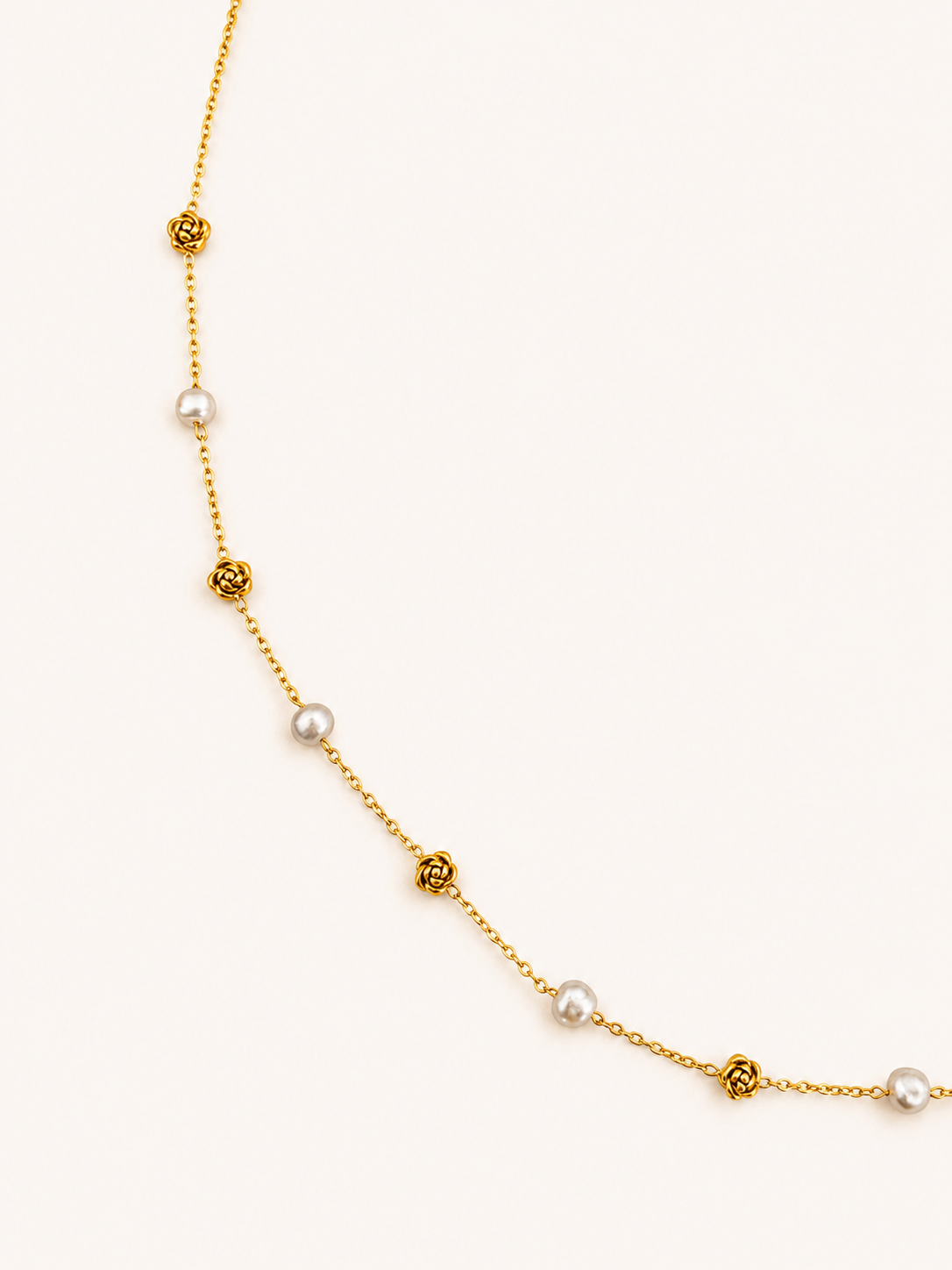 Rose and Grey Pearl Necklace