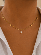 Bead Charms White Pearl Pendant Necklace