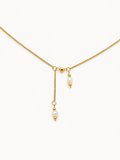Contemporary Dual Pearl Pendant Necklace