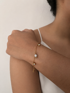 Stone and Pearl Charm Bracelet