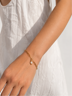 Paperclip White Pearl Bracelet