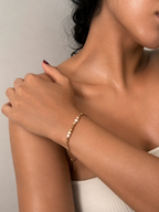 White and Gold Melange Pearl Bracelet