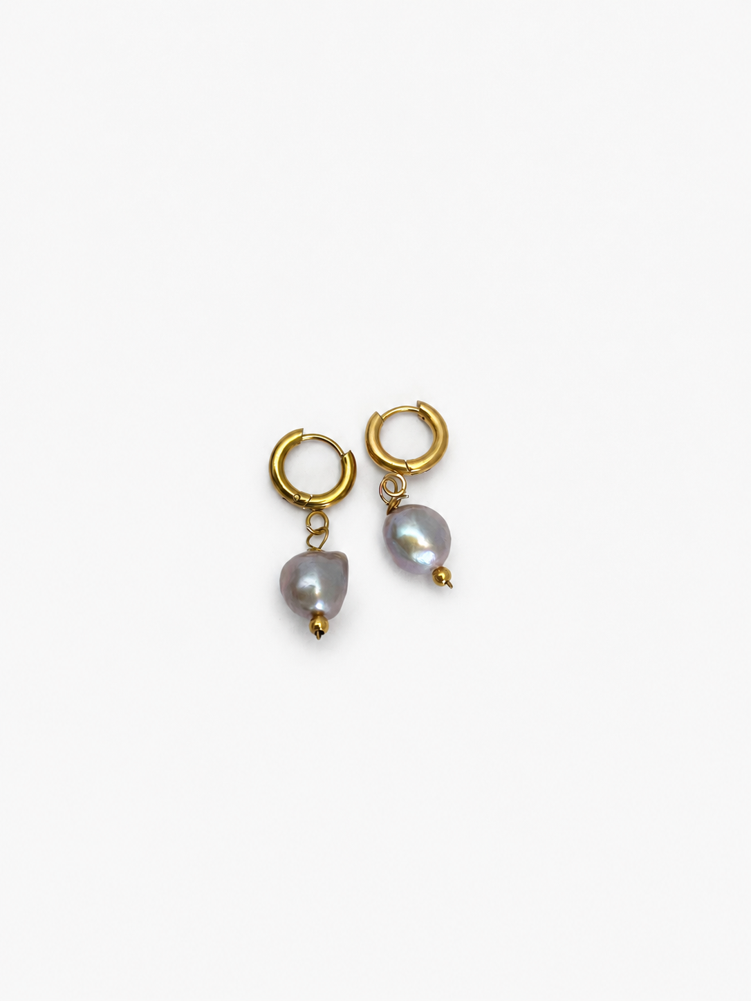 Keshi Grey Pearl Hoop Earrings