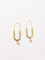 Paperlink Oval Pink Pearl Earrings