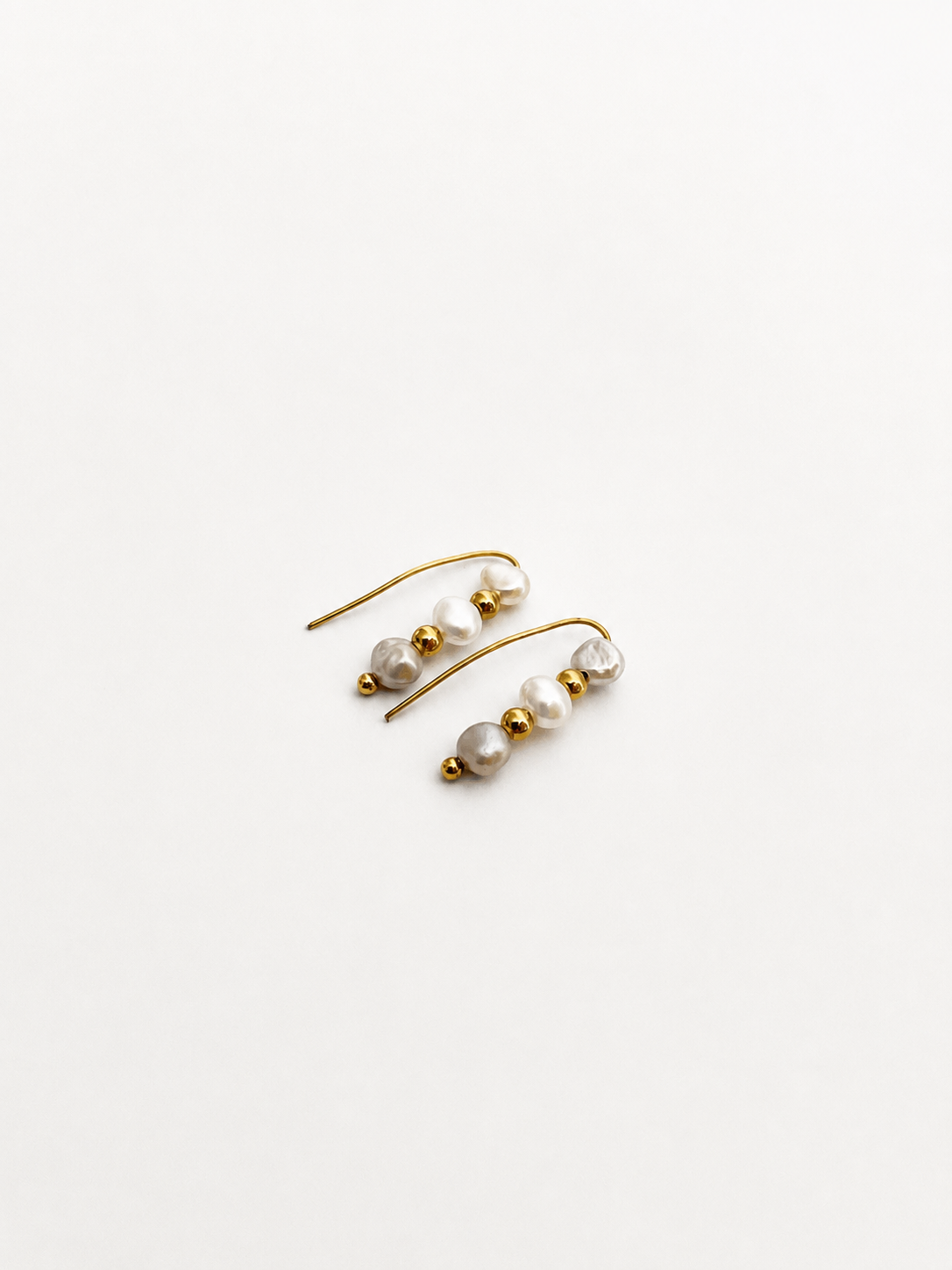 Baroque Pearl Climber Earrings