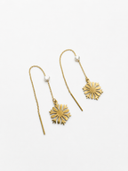 Snowflake Baroque White Pearl Drop Earrings
