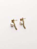 Siren Baroque Round Pearl Drop Earrings