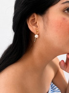 Siren Baroque Round Pearl Drop Earrings