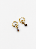 Double Hoop Grey Pearl Earrings