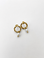 Circle Pearl Stud Earrings