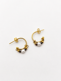 Grey Keshi Pearl Creole Earrings