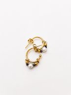 Grey Keshi Pearl Creole Earrings