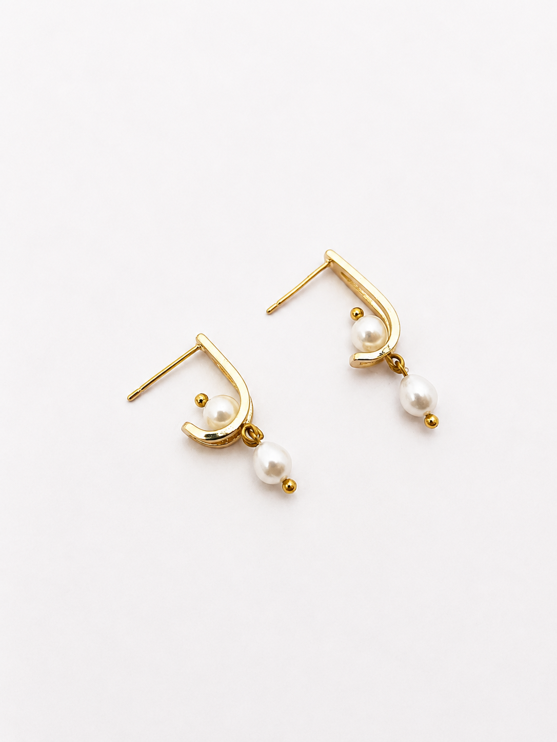 Delicate Pearl Huggie Earrings