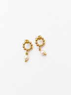 Beaded Small Pearl Stud Earrings