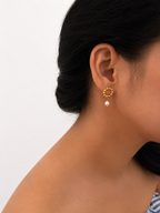 Beaded Small Pearl Stud Earrings