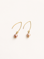 Classic Round Natural Pink Pearl Drop Earrings