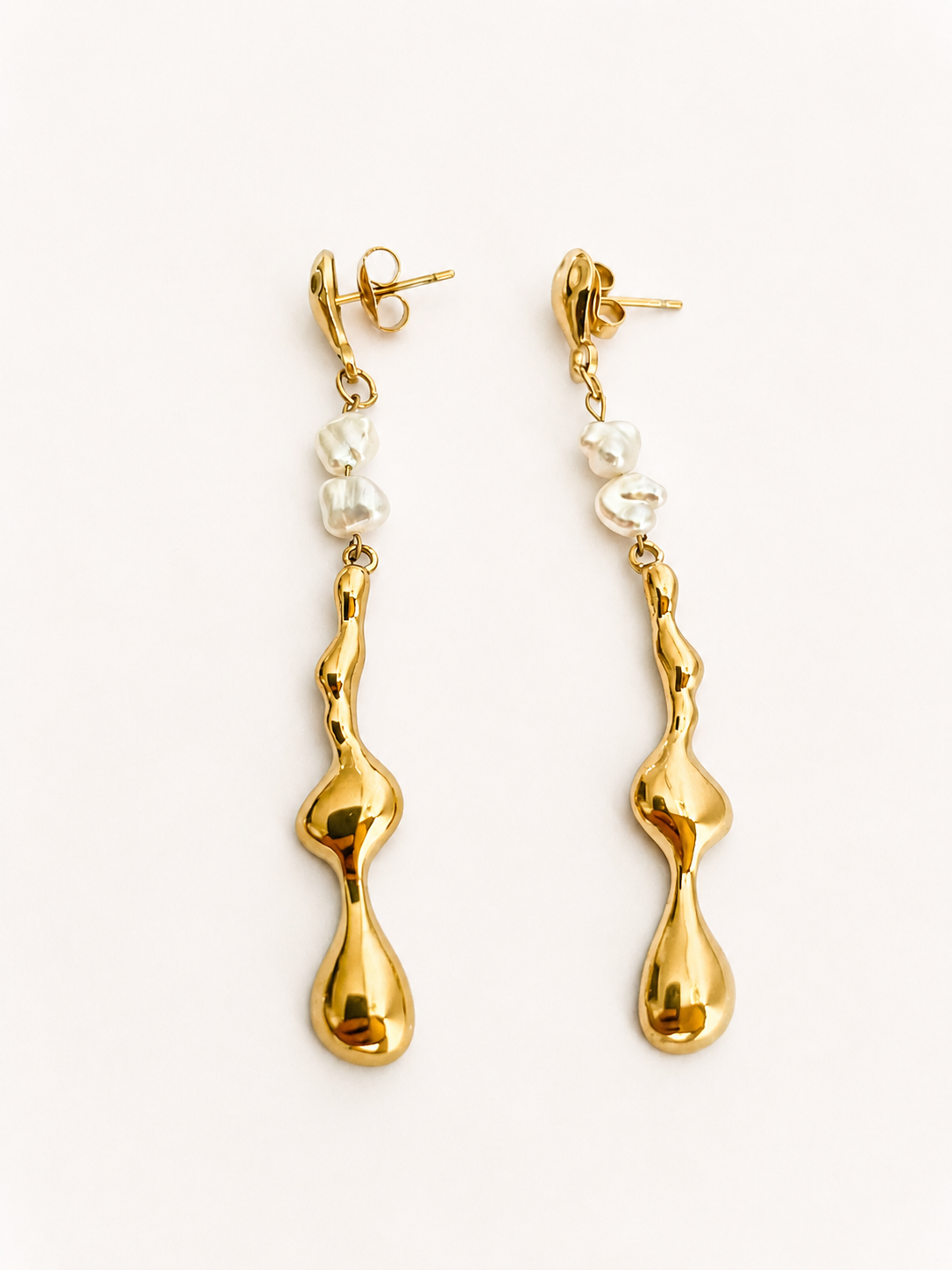 Molten River Baroque Pearl Drop Earrings