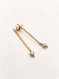 Linear Drop Pearl Earrings