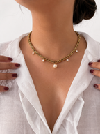 Statement Pearl Charm Necklace
