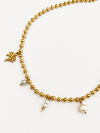 Beaded Pearl Charms Necklace