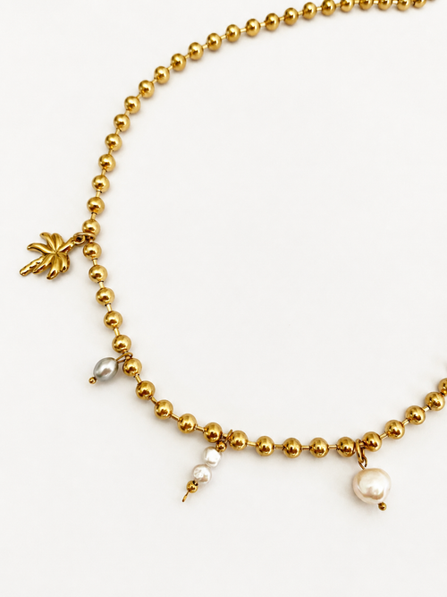 Beaded Pearl Charms Necklace