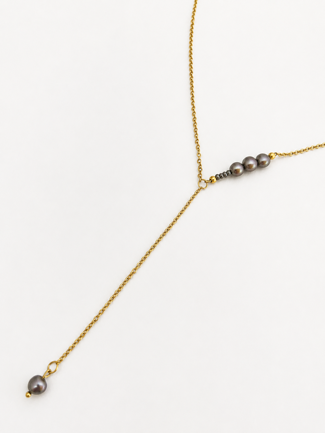 Lariat Dark Pearls Y-Necklace