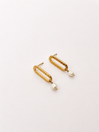 Minimal White Pearl Stud Earrings
