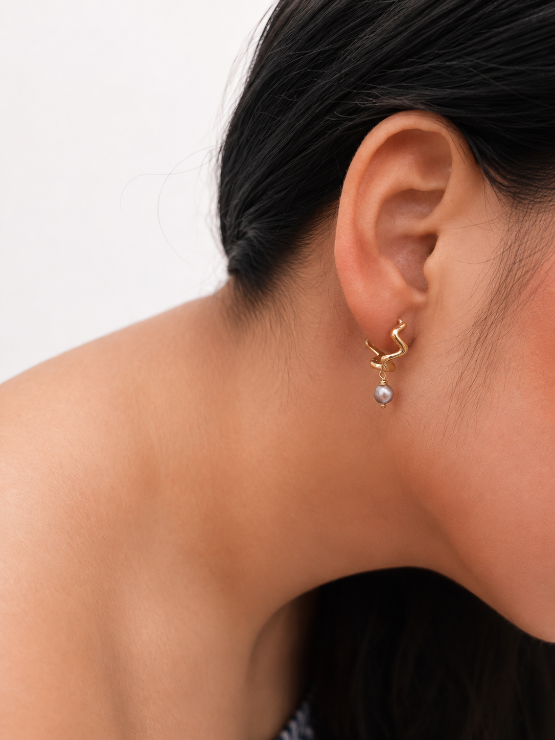 Waves Petit Creole Earrings