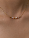 Gold and Pink Pearl Necklace