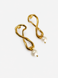 Knot Keshi Pearl Drop Earrings