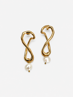 Knot Keshi Pearl Drop Earrings