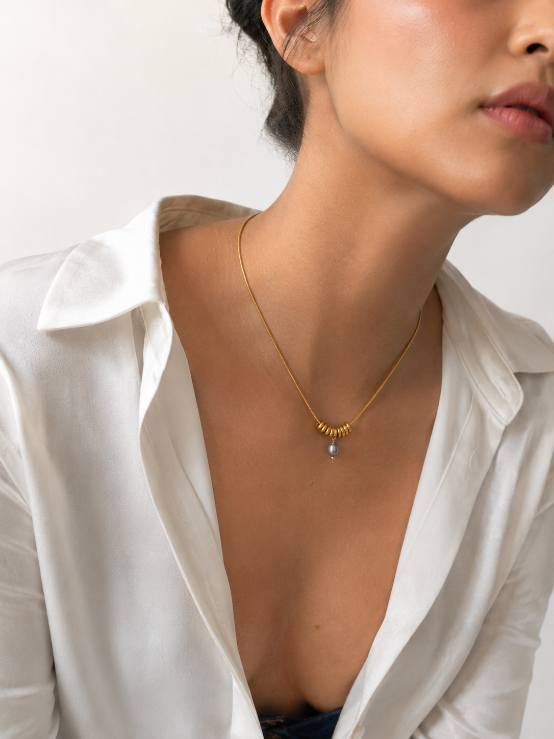 Ripple Grey Pearl Necklace