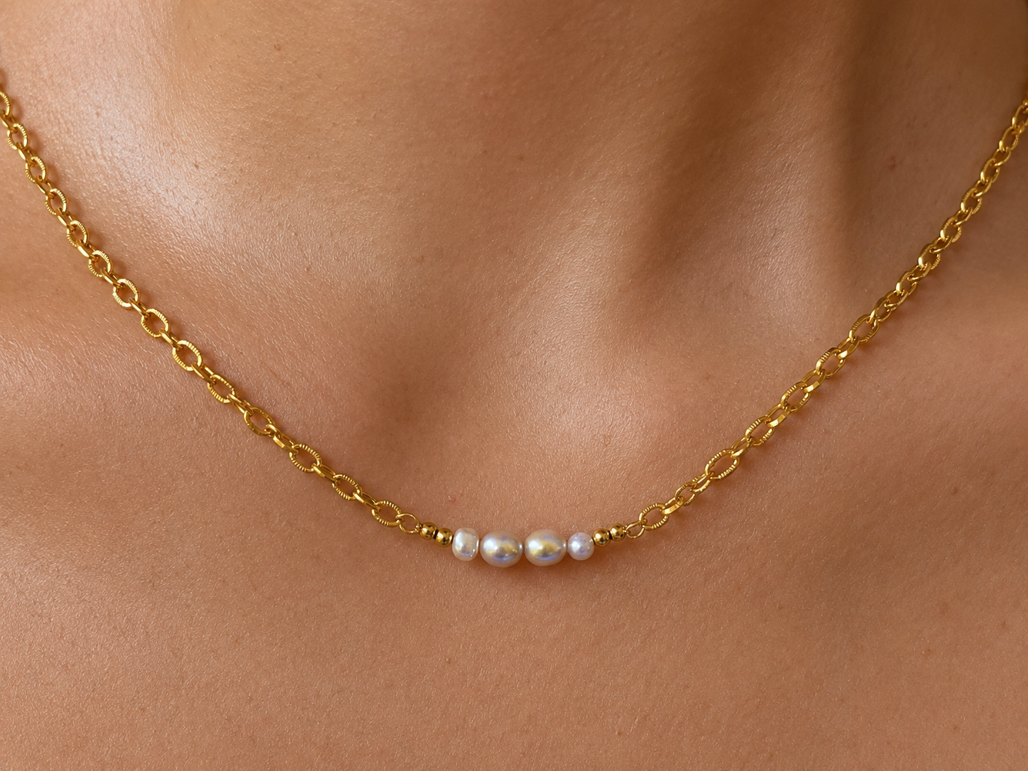Statement Pearl Necklace- Oval and Baroque Grey Pearls