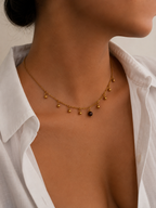 Bead and Pearl Charm Necklace