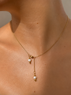 Contemporary Dual Pearl Pendant Necklace