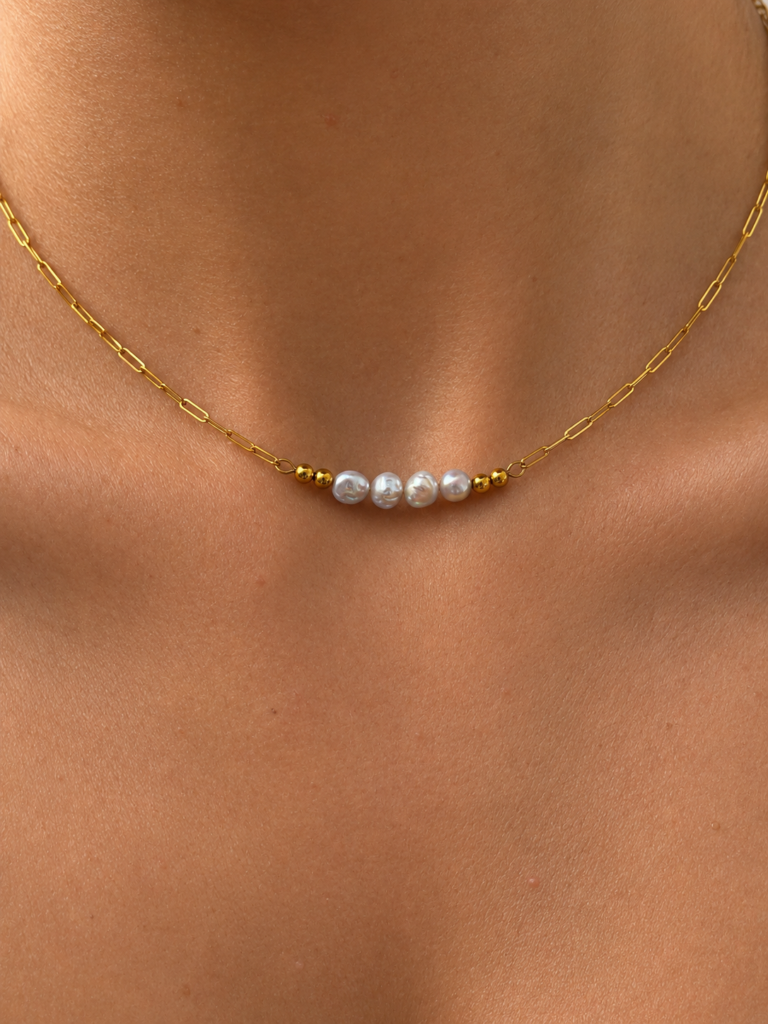 GREY baroque pearl necklace
