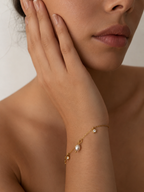 Stone and Pearl Charm Bracelet