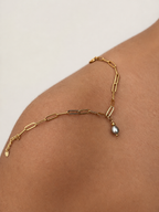 paperclip grey pearl bracelet
