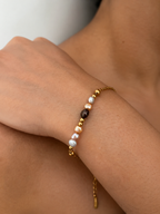 Gold and Grey Pearl Melange Bracelet