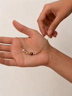 Gold and Grey Pearl Melange Bracelet