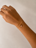 Pearl Pink Pendant Double Chain Bracelet